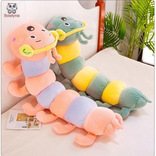BOLAFINIA pink green Caterpillar plush toys cartoon birthday gift children kids Christmas birthday stuffed toy gift