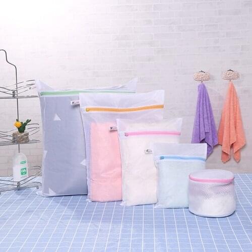5 Pcs/set Zippered Mesh Laundry Wash Bags Foldable Delicates Lingerie Bra Socks Underwear Washing Machine Clothes Protection Net