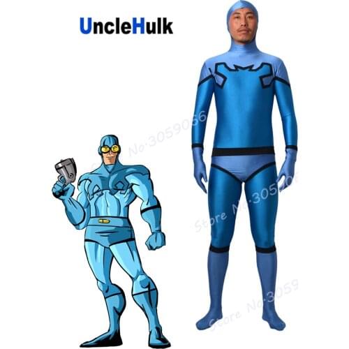 Blue Beetle Costume Blue and Sky Blue Spandex Costume | UncleHulk