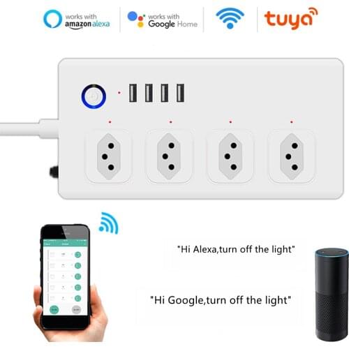 Tuya Smart Zigbee Brazil Socket With USB Port Power Strip Smart Outlet Plug Smart Life APP Work for Alexa Google Home