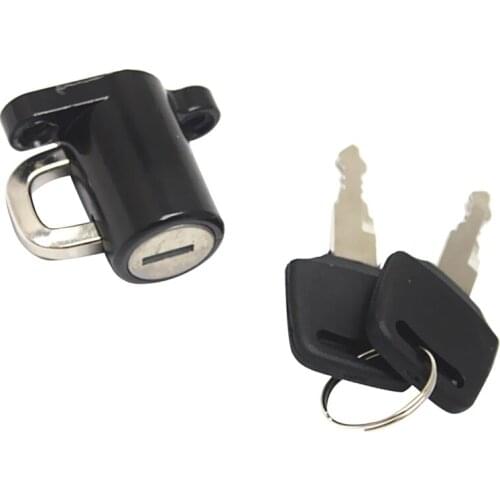 Universal Motorcycle Motorbike Bike Helmet Lock Hanger Hook & 2 Keys Black Plastic and Metal Never fade NOT spot Durable