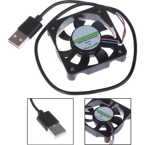 1pc 5V USB Connector PC Fan Cooler Heatsink Exhaust CPU Cooling Fan Replacement With 45cm Cable 50x50x10MM