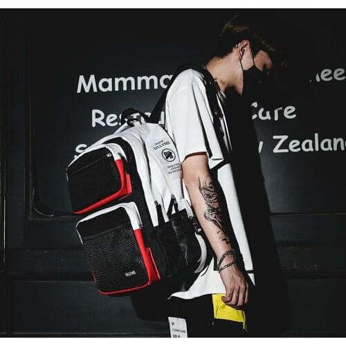 Large Capacity Bag Female High School Students Fashion Backpack Chic Harajuku Korean Travel Backpack Male