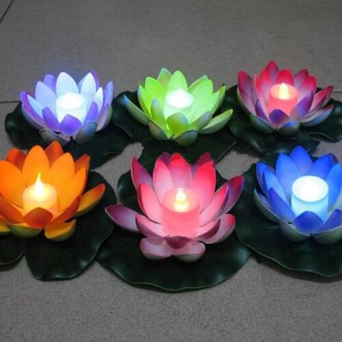 High Quality Fashion EVA Lotus Flower With LED Colorful Candle Lights for Valentines Day Wedding Event to Use Free Shipping
