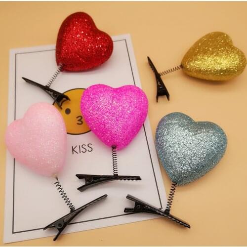 Candy Color Fashion Hairclip Heart Hairpins Hair Accessories For Girls Christmas Barrette Party Decoration