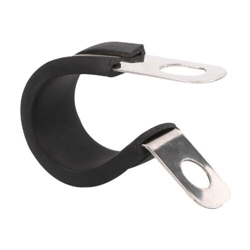 Free shipping 2pcs/lot 304 Stainless Steel Rubber Lined P Clips Cable Mounting Hose Pipe Clamp Mikalor