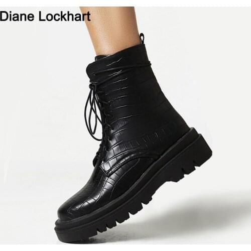 Women Casual Flat Lace-up Boots High Top Winter Warm Snow Booties Dr. Motorcycle Boots Couple Unisex Boot Shoes Chaussures Femme