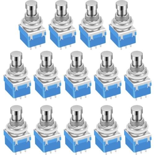 10PCS 3PDT Guitar Effects Stomp Switch Guitar Foot Switches 9 Pin Latching Push Button Switch ON-ON With Solder Terminal