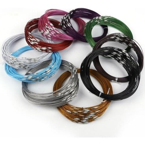 10pcs Round Circle Diameter 1mm Length 46cm Metal Necklace Chain Hooks Clasp For DIY Handmade Bracelet Pendant Jewelry Making