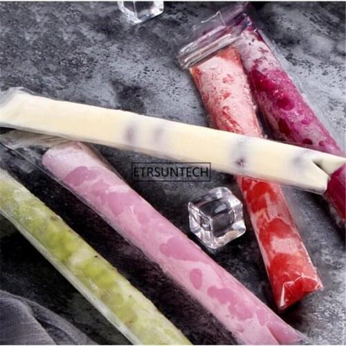 100Set Ice Bar Bag Cube Tray Molds Shape Ice Cube Maker Fruit Popsicle Ice Cream Mold for Ice Juice Drinking Bag