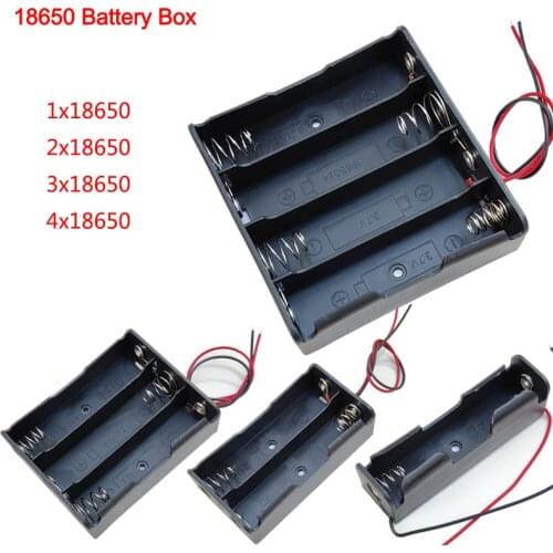18650 Power Bank Cases 1X 2X 3X 4X 18650 Battery Holder Storage Box Case 1 2 3 4 Slot Batteries Container With Wire Lead