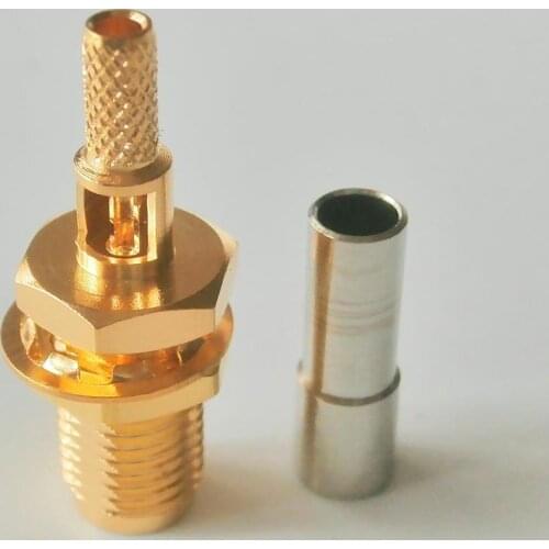 1X High-quality RF Connector SMA Female Window plug Crimp for RG316 RG174 RG179 LMR100 Cable With O-ring Bulkhead Panel Nut