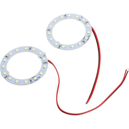 2 Pcs Car Auto Motorcycle 15 SMD LED Angel Eyes Ring Light White 60mm