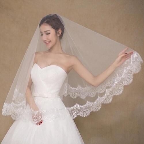 2019 White Tulle Bridal Veils Wedding Veil Wedding Accessories White Wedding Velos de novia Headwear