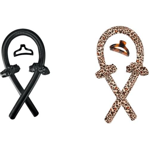 2x Heatless Curling Rod Headband Wave Curls Curler Hair Styling Hair Rollers Curling Rod Silk Hair Rollers