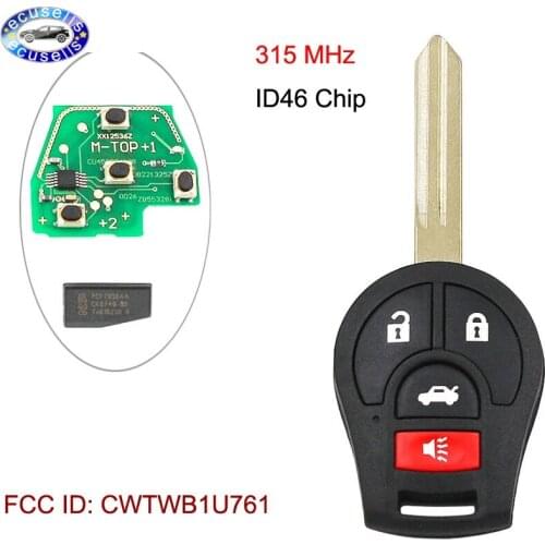 3+1 Buttons Remote Key Fob for Nissan 4 Buttons 315Mhz With id46 Chip (VDO) CWTWB1U751