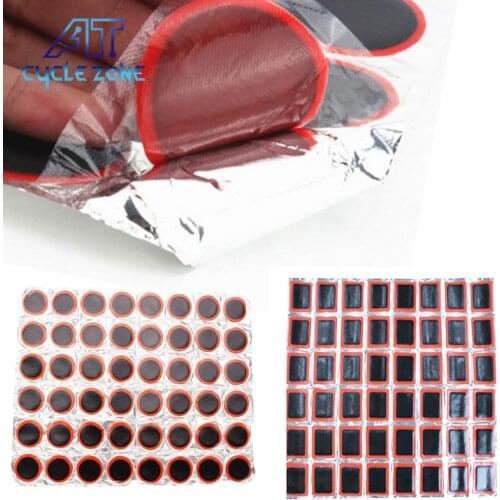 48PCS 25mm Round/Square Rubber Bicycle Tire Patch Cycle Repair Tools Cycling Bike Tire Tyre Inner Tube Puncture Repair Tool