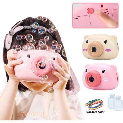 Automatic Bubble Machine Cute Small Pig Music Blowing Soap Maker Toys for Kids Children Toddlers Bath Outdoor Indoor Party Games