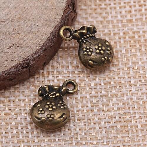 Free shipping 28pcs 16x10mm antique bronze purse charms diy retro jewelry fit Earring keychain hair card pendant accessories