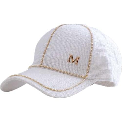 2020 Summer New Women Letter M Baseball Caps For Female Adjustable Hip Hop Fashion Shiny Hats