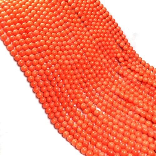 New Orange Coral Bead Round Shape Charms Beads Size 5mm for Making DIY Womens Jewelry Exquisite Gift