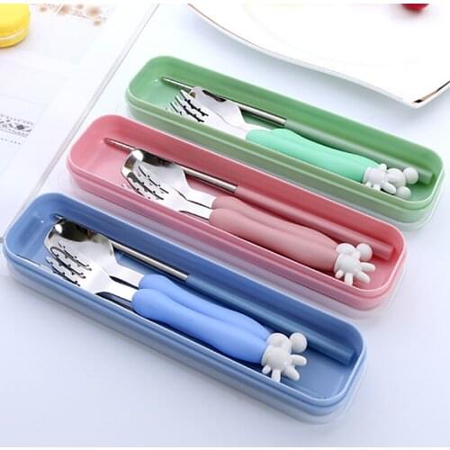 Children Chopsticks For Kids Baby Staniless Steel Cartoon Learning Reusable Training Helper Chopsticks Home Baby Products