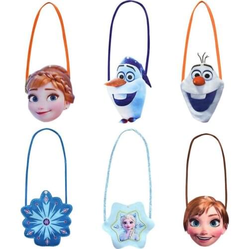 Disney new frozen 2 cartoon bag children shoulder bag girl shoulder bag baby coin purse small plush bag