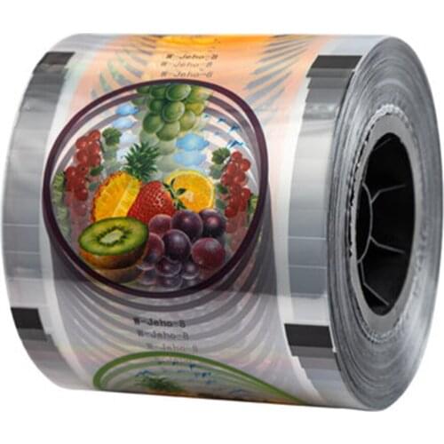 F9095-F1 Customized Printed Peelable Easy Peel Off Pudding Cup Lid Film Preformed heat sealer plastic cup sealing roll film