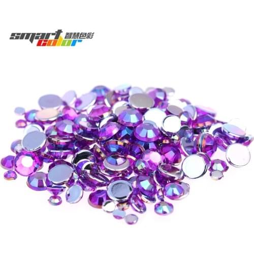 Purple AB Color Many Size Acrylic Rhinestones Use for Shoes Clothing Decorations Sparkling Newest Nail Art Decorations