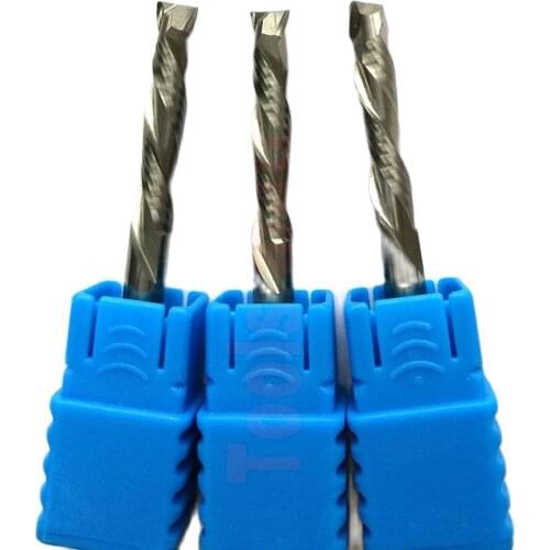 1pc 4X22mm UP &DOWN Cut Two Flutes Spiral Carbide Mill Tool Cutters for CNC Router, Compression Wood End Mill Cutter Bits