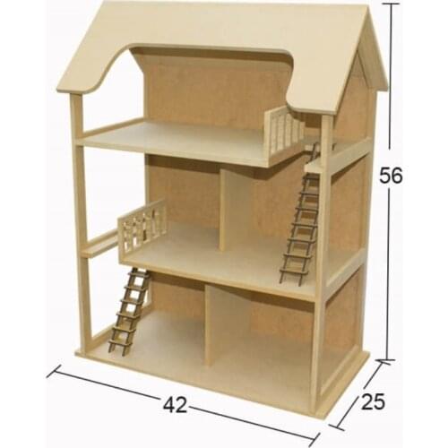 MNH08 Sides Outdoor Game House, Unpainted Raw Wooden Play House