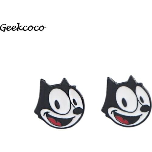 J1694 Pierce Earring For Women Enamel Cute Cartoon Cat Stud Earrings Animals Cosplay Fans Gift