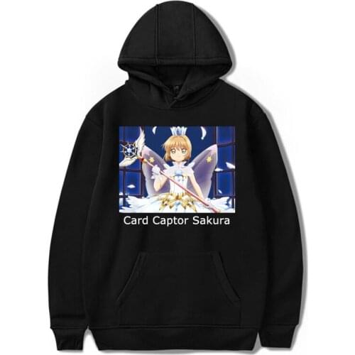 Sakura Card Captor Japan Anime Hoodie Unisex Tops Hip Hop Sweatshirts Harajuku Coat Thin Velvet Fashion Printed Hooded Tracksuit