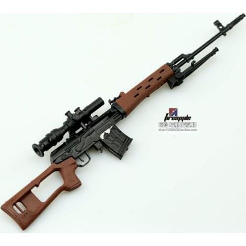KNL HOBBY Action Figure 1/6 scale model 07 customized soldiers Russian SVD sniper rifle assembled dark red wood grain