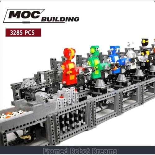 Creative high tech building block model electric model MOC building block childrens toy gift Framed Robot Dreams