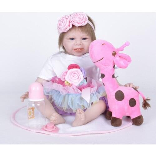 Reborn Baby Doll Lifelike Silicone Vinyl Newborn Dolls Boy Birthday Gifts 22'' Silicone Reborn Baby Dolls