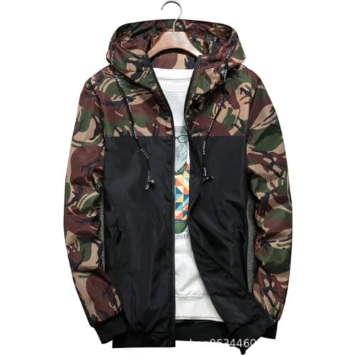 2019 New Spring Autumn Mens Jackets Camouflage Military Hooded Coats Casual Zipper Male Windbreaker Men Brand Clothing