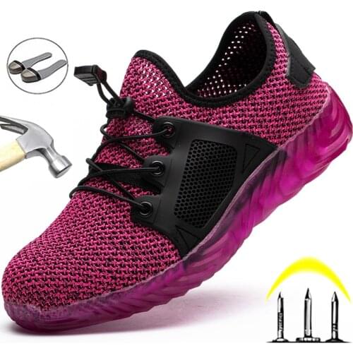Lightweight Work Shoes Women Anti-Puncture Safty Shoes Men Work Sneaker Steel Toe Shoes Safety Footwear Womens Safety Shoes