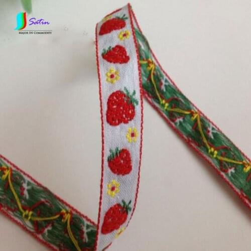 Strawberry Ribbon Embroidery Lace Accessories Decoration DIY Skirt Hemline Curtain Sofa Fabric Handicraft Clothing color S087A