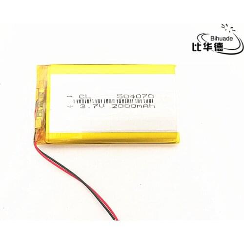 Liter energy battery 5pcs/lot Polymer 2000mah 3.7V 504070 smart home Li-ion battery for dvr GPS mp3 mp4