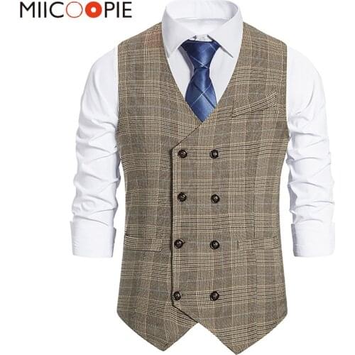 Мужские двубортные жилеты MIICOOPIE China At AliExpress