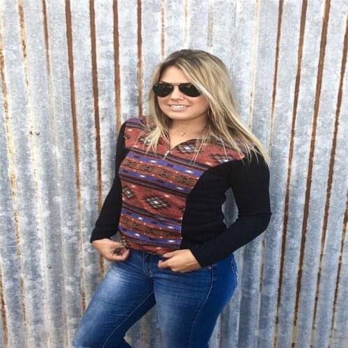 Trendy Women clothes Long Sleeve Loose Casual Sweatshirt Geometry zipper cotton turn-down collar Tops one pieces