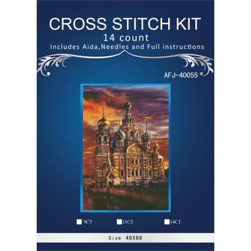 Oneroom Russian Castle Embroidery Crafts Needlework 14CT Unprinted Arts Cross Stitch Kits DMC DIY Quality