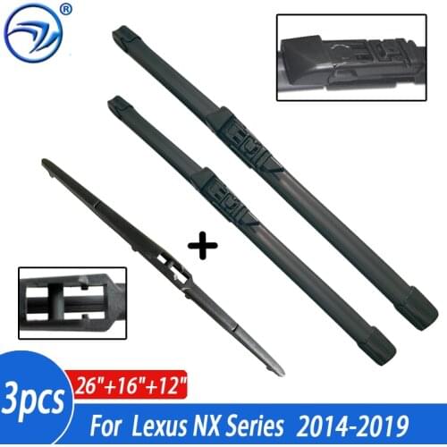 Wiper Front Rear Wiper Blades Set For Lexus NX Series NX200 NX200t NX300h 2014 2015 2016 2017 2018 2019 26"+16"+12"