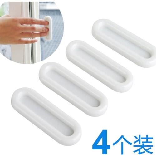 4pcs Paste The Open Sliding Door Handles for Interior Doors Glass Window Cabinet Drawer Wardrobe Self-adhesive Handle