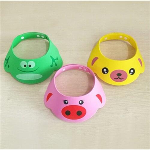 New Kids Bath Visor Hat Adjustable Baby Shower Cap Protect Shampoo Hair Wash Shield for Children Infant Shower Waterproof Cap