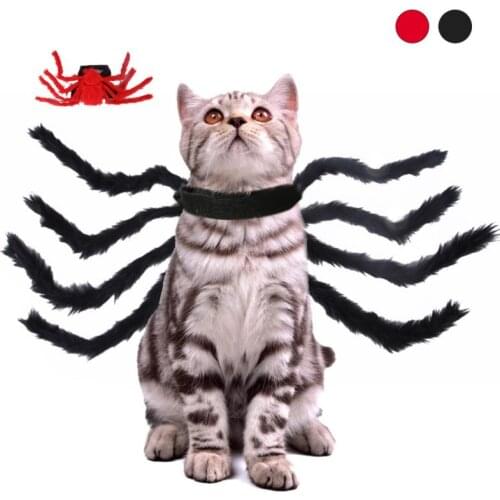 Halloween Pet Spider Clothes Simulation Black Spider Puppy Cosplay Costume Funny Outfit Simulation Black Spider