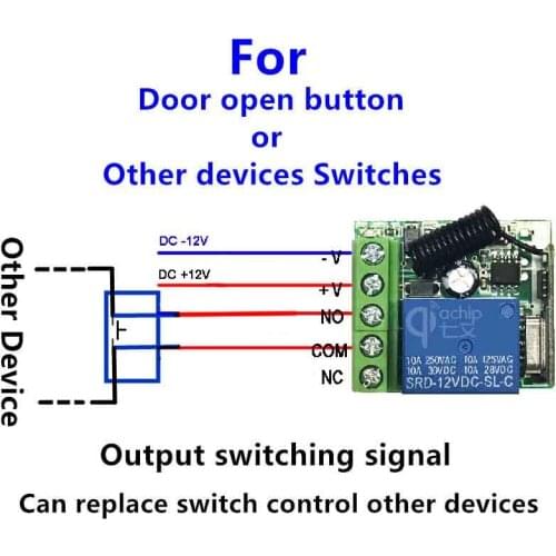 DC 12V Single-channel Wireless Switch Control Board Remote Control Relay 433M Control Board For Door Open Switch Work Module