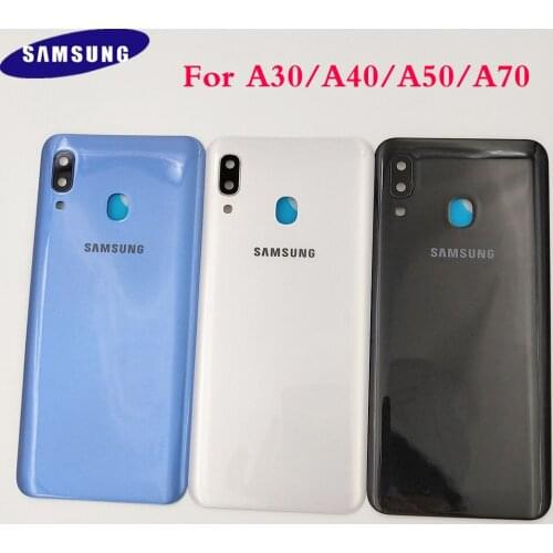 Original Back Battery Cover Door Housing For Samsung Galaxy A30 A40 A50 A70 2019 Back Rear Case Replacement With Camera Len+Logo