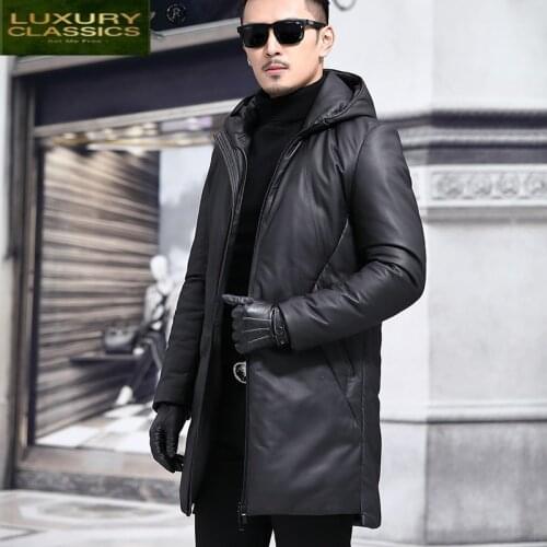 Autumn Winter New Real Leather Jacket Men Down Sheepskin Coat Hooded Woman Parkas Casaul Clothes Veste Cuir Homme 2021 21